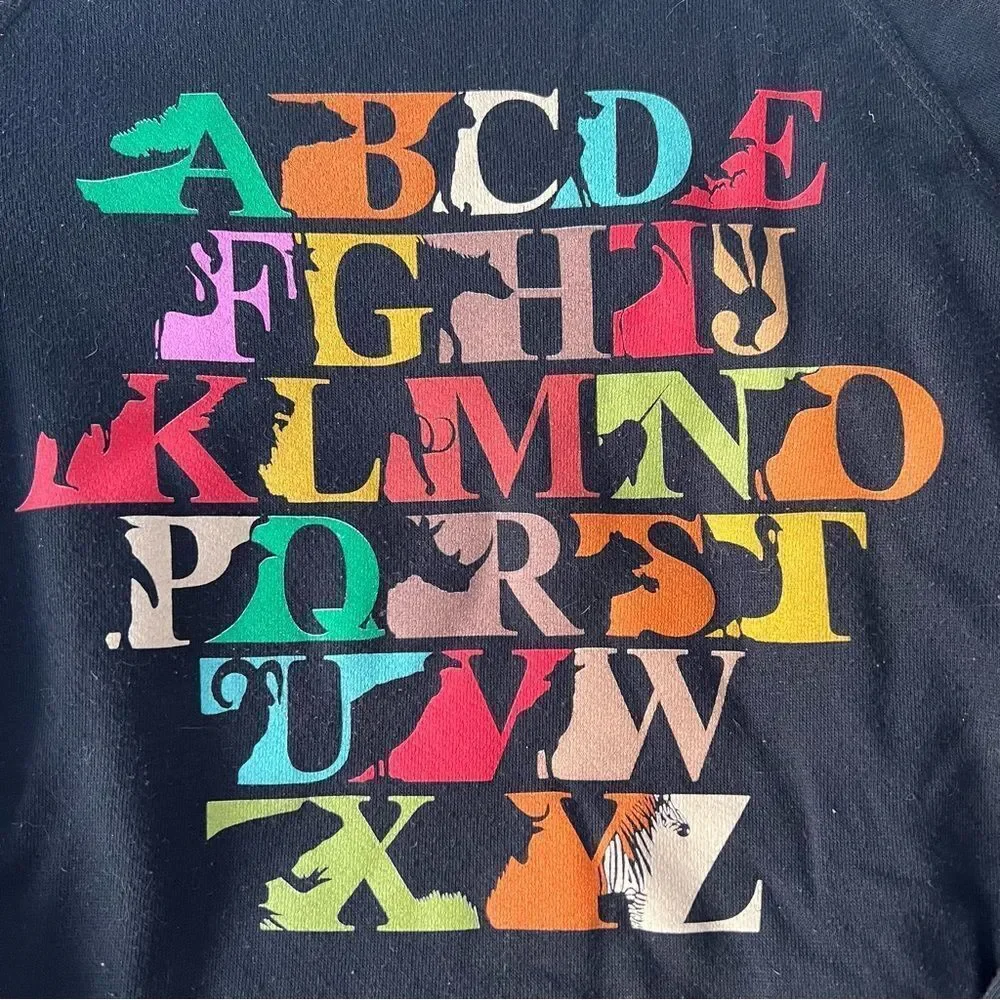 Threadless Alphabet Zoo Animals "Now I Know My XYZ" Sweatshirt - Picture 3 of 11
